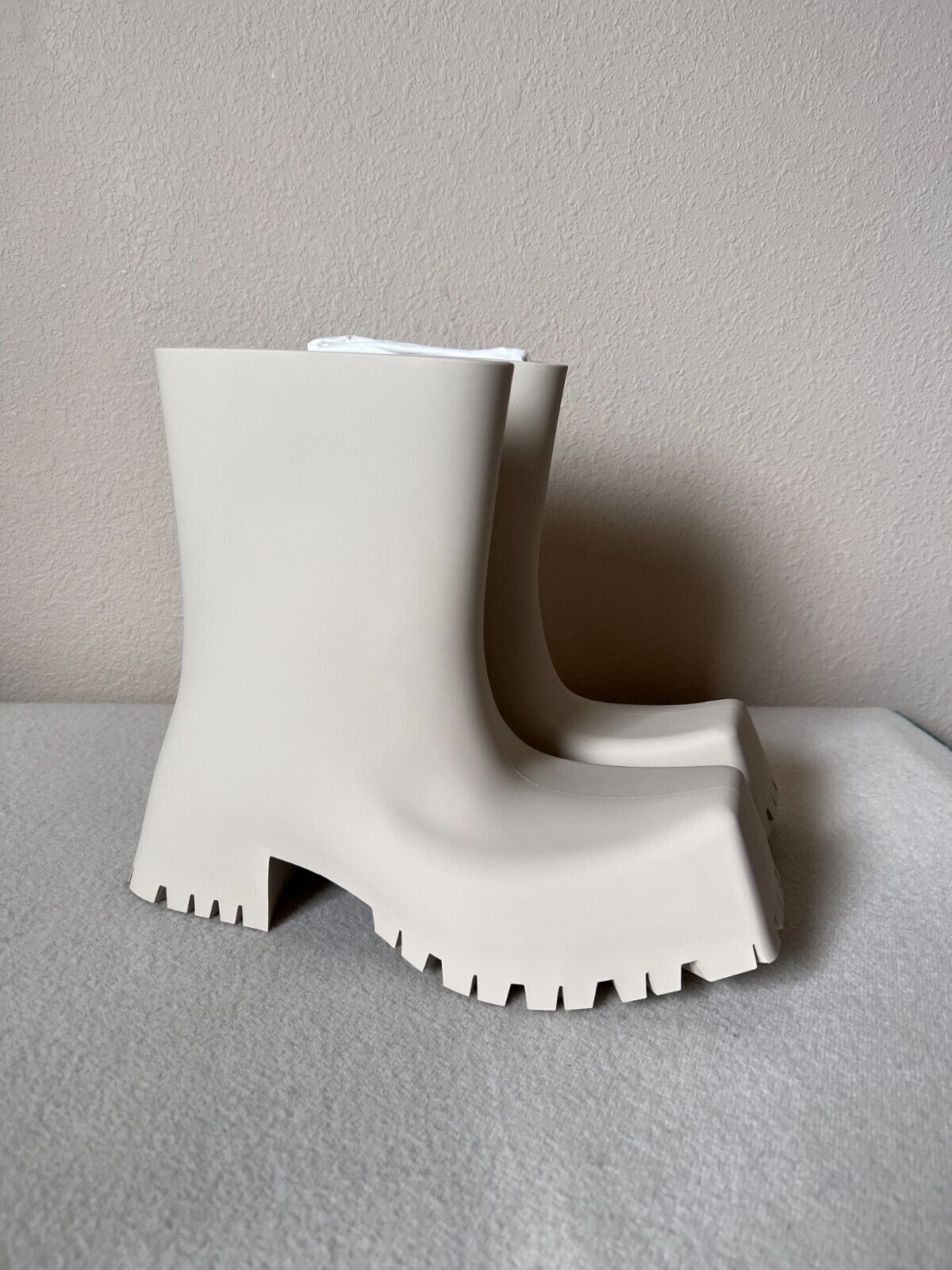 Balenciaga Rubber Trooper Boots - Size 36 - Beige - Brand Balenciaga Rubber Trooper Boots - Size 36 - Beige - Brand
