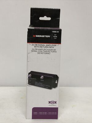 Monster 140065-00, 24DB Signal Amplifier with Return Path VHF/UHF/FM
