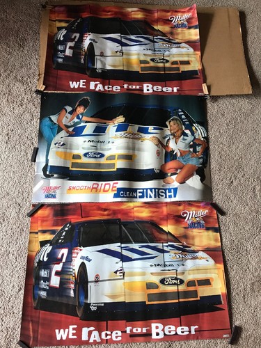Lot Of 3 Vintgage Miller Racing Posters