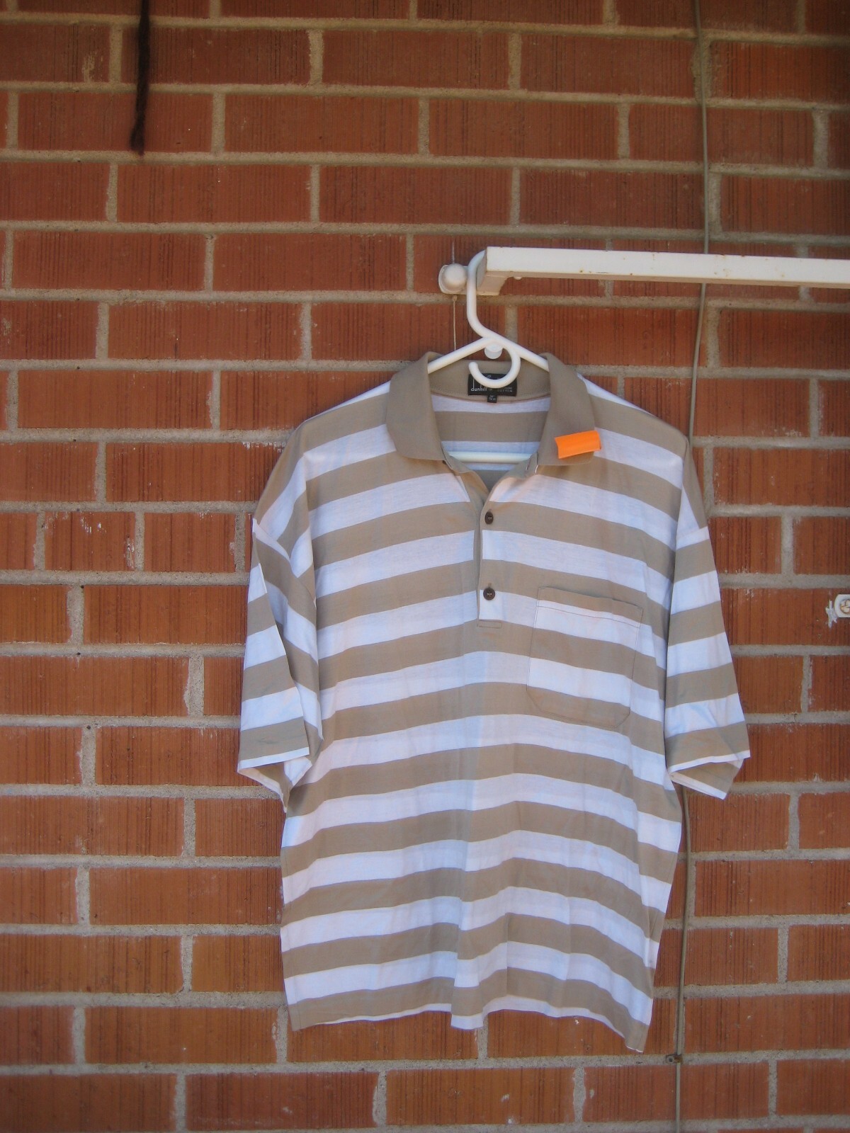 1990s Vintage ** STRIPE *** Men's Large Faded Dunhill Polo