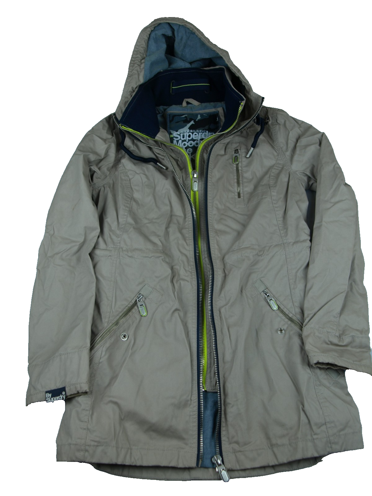 Superdry Ladies Moody Lite Parka Jacket, Size Small Beige