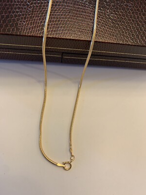 14kt gold filled 1.5mm snake chain 20 Inch with 5.5mm spring ring clasp.
