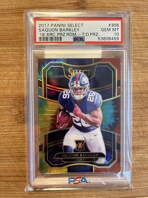 2017 Select Saquon Barkley Rookie Tie-Dye Prizm XRC /25 PSA 10 Giants Eagles RC