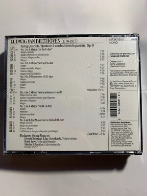 Beethoven: String Quartets Op. 18, Nos. 1-6 VERY GOOD