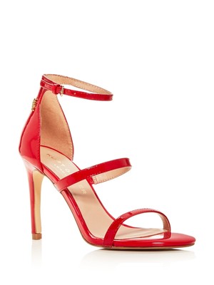

KURT GEIGER Женские красные кожаные босоножки на каблуке с круглым носком Park Lane, Красный, 2632450309