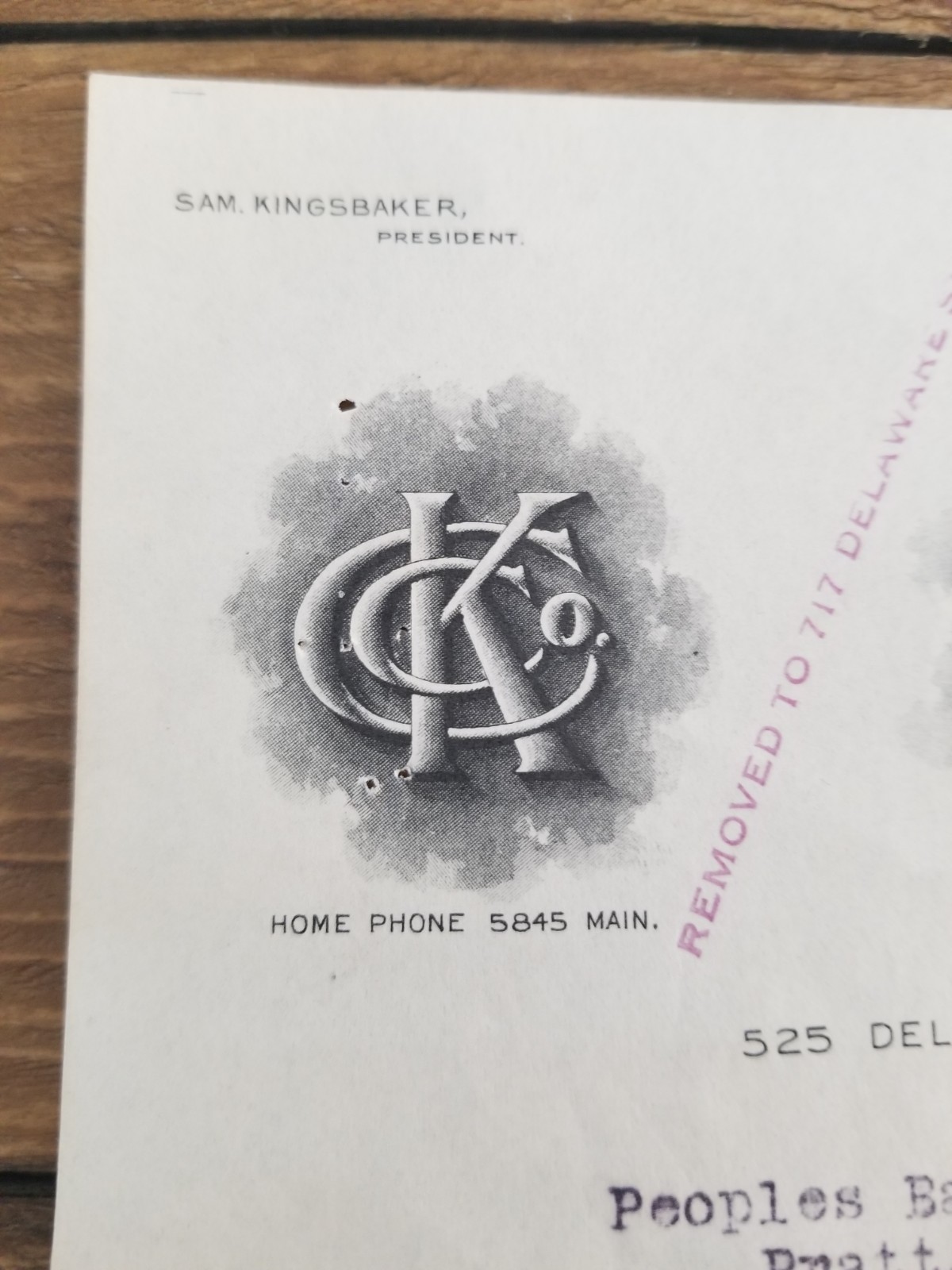 Vintage 1913 Advertising Billhead Kingsbaker Cigar Co. Kansas City Tobacciana