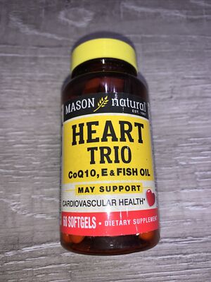 Heart Trio, CoQ10, E & Fish Oil, 60 Softgels Exp 2/26