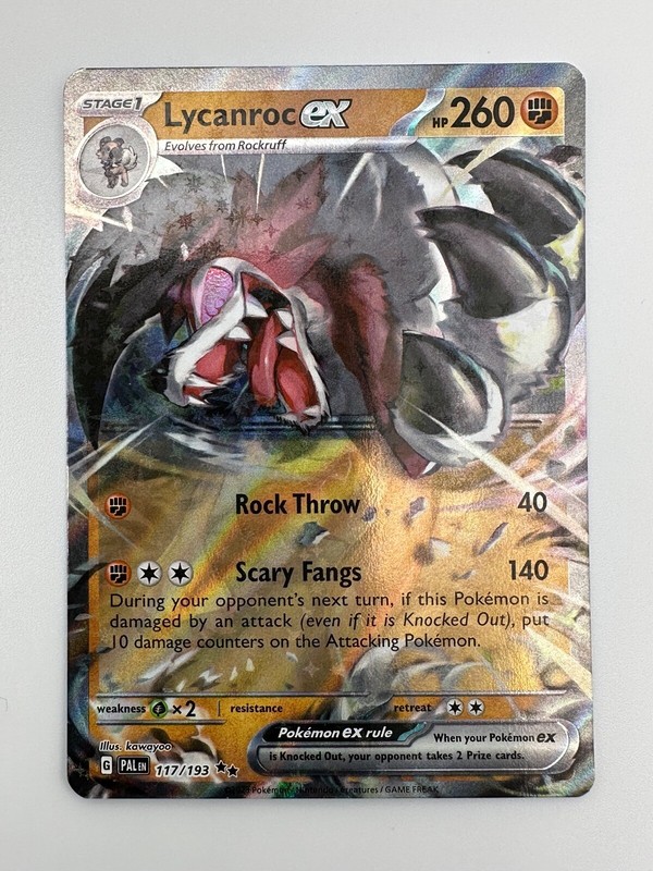 Pokemon TCG Card Paldea Evolved 117/193 Full Art Rare Lycanroc EX