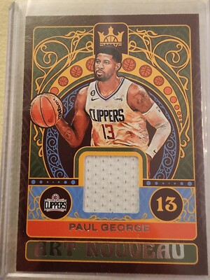 2022-23 Court Kings Art Nouveau Jersey Card #AN-PGL LA Clippers  Paul George