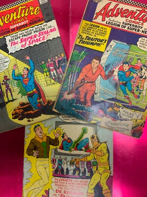 Adventure Comics #344, 347, 348 LOT OF 3 VG LoSH LEGION  1st DR REGULUS 1966