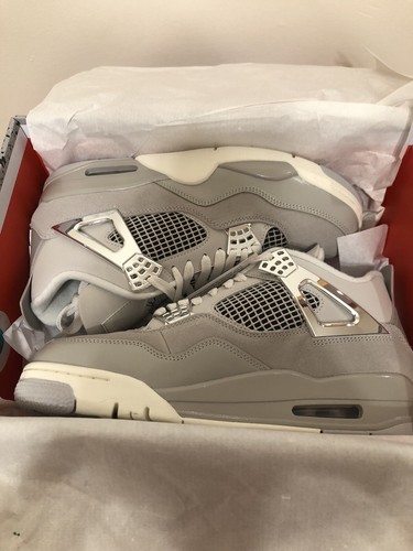 Pre-owned Jordan Nike Air  4 Retro Frozen Moments Aq9129-001 Women's Size 11.5-12 In Lt Iron Ore/sail-neutral Grey
