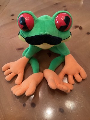 RAINFOREST CAFE RARE 21'' PLUSH CHA CHA RED-EYED TREE FROG W/ MUSTACHE **VGUC**