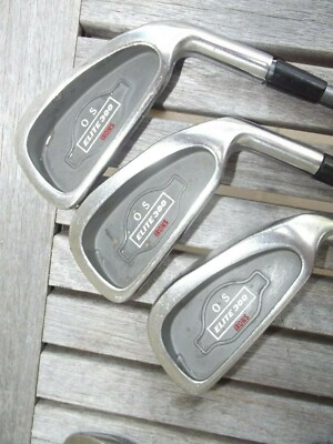 O S Elite 300 Golf Iron Set 3 - SW Paragon Low Torque USA New Chamois Grips VGC 