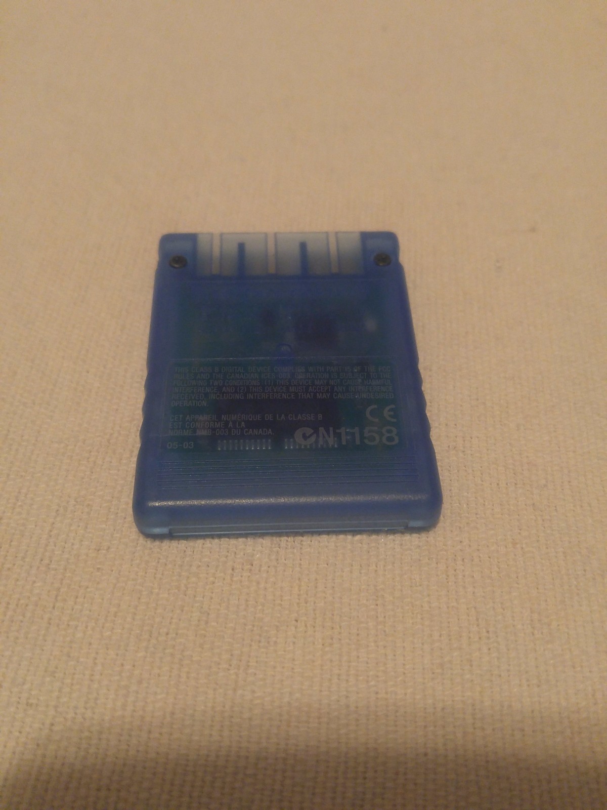 Official Sony Playstation 2 Memory Card CLEAR BLUE SCPH-10020