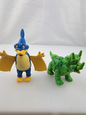 Dinosaur T-Rex Cafe Trixie green Triceratops & Blue /Yellow Pteranodon