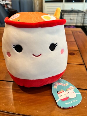 Flip A Mallows Raisy Ramen Bowl & Shun Sushi Roll 2 in 1 Plush 8  NWT