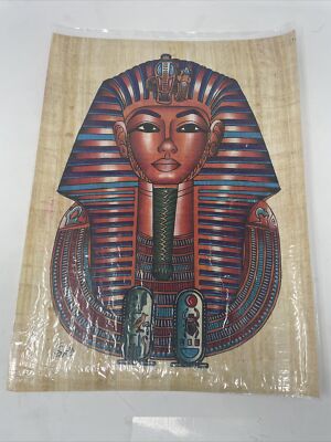 ANCIENT EGYPTIAN PAPYRUS PAINTING on Handmade Paper SIGNED King Tut 15X11