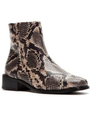 

FRYE Женские серые кожаные ботильоны с подкладкой под змеиную кожу и квадратным носком на наборном каблуке 8 м, Серый, 71866