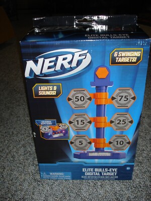 NEW Nerf Elite darts Bulls Eye digital target with lights, sounds & LCD display
