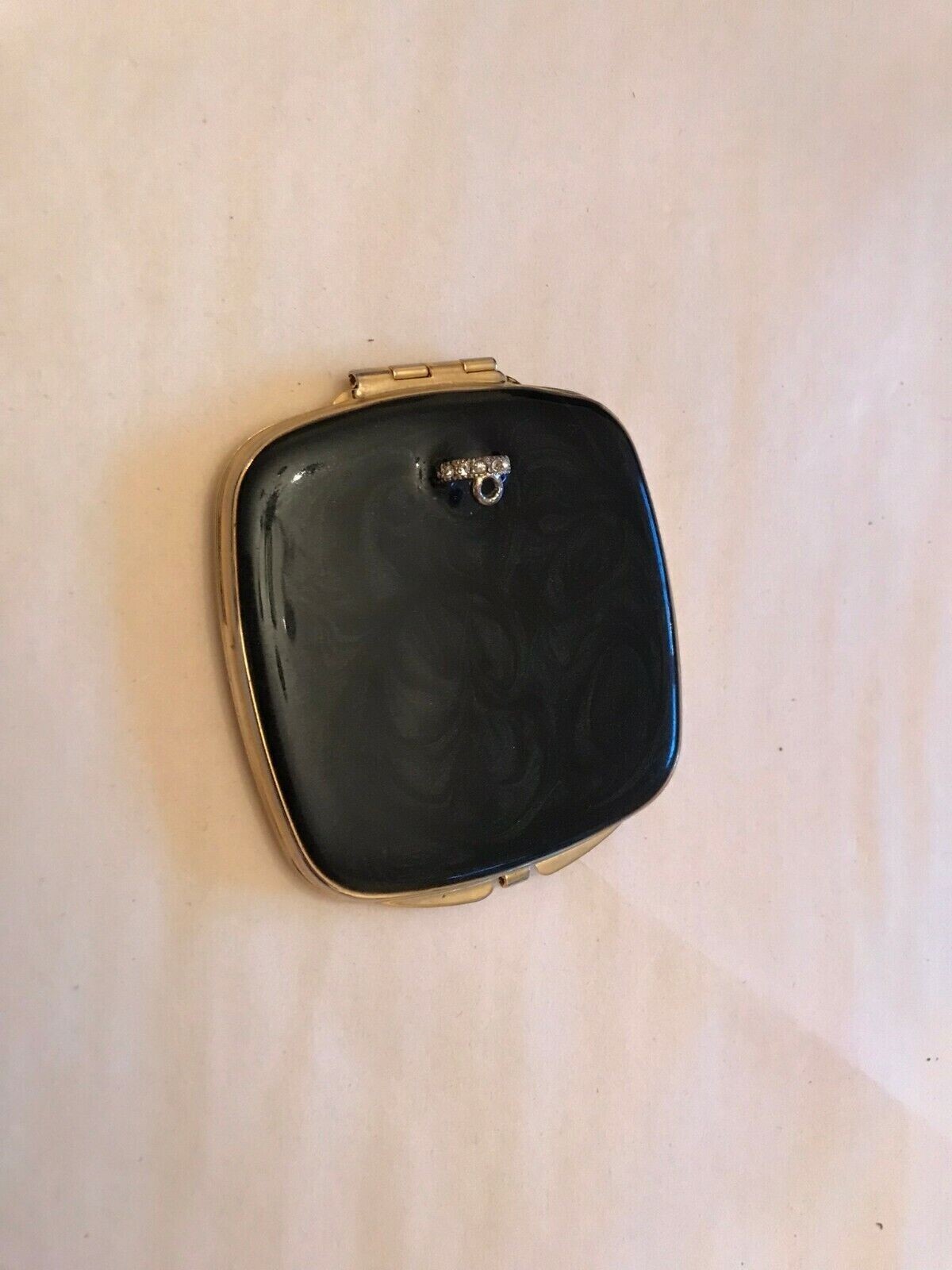 Super Neat Spring Street Compact Double Mirror Shimmer Enamel Faux Gems 2.5