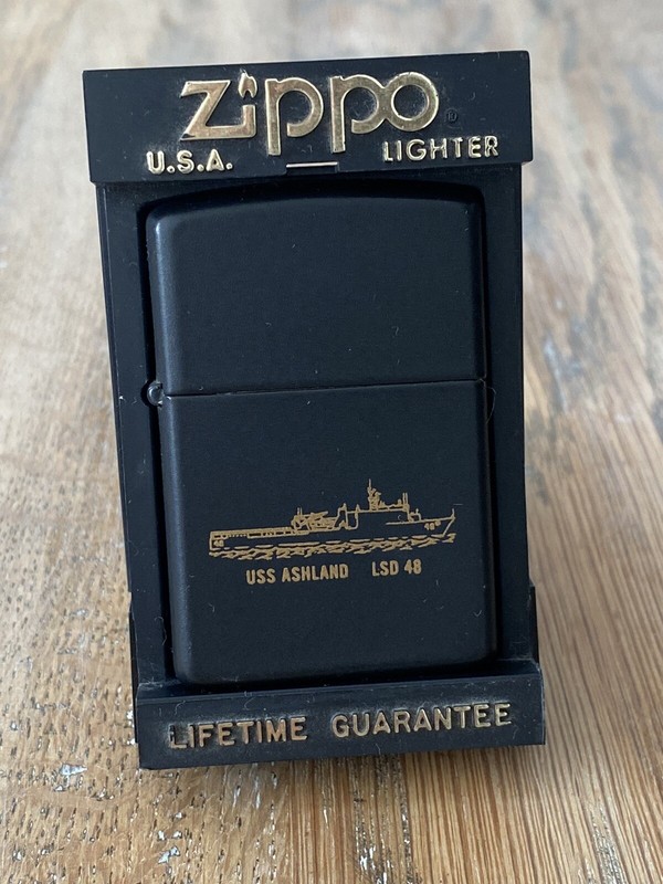Original Zippo Us Navy / Uss Ashland Lsd 48 Sasebo Japon
