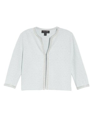 

ST JOHN Женская голубая вечерняя куртка с геометрическим рисунком из бисера, Light blue, K62V021