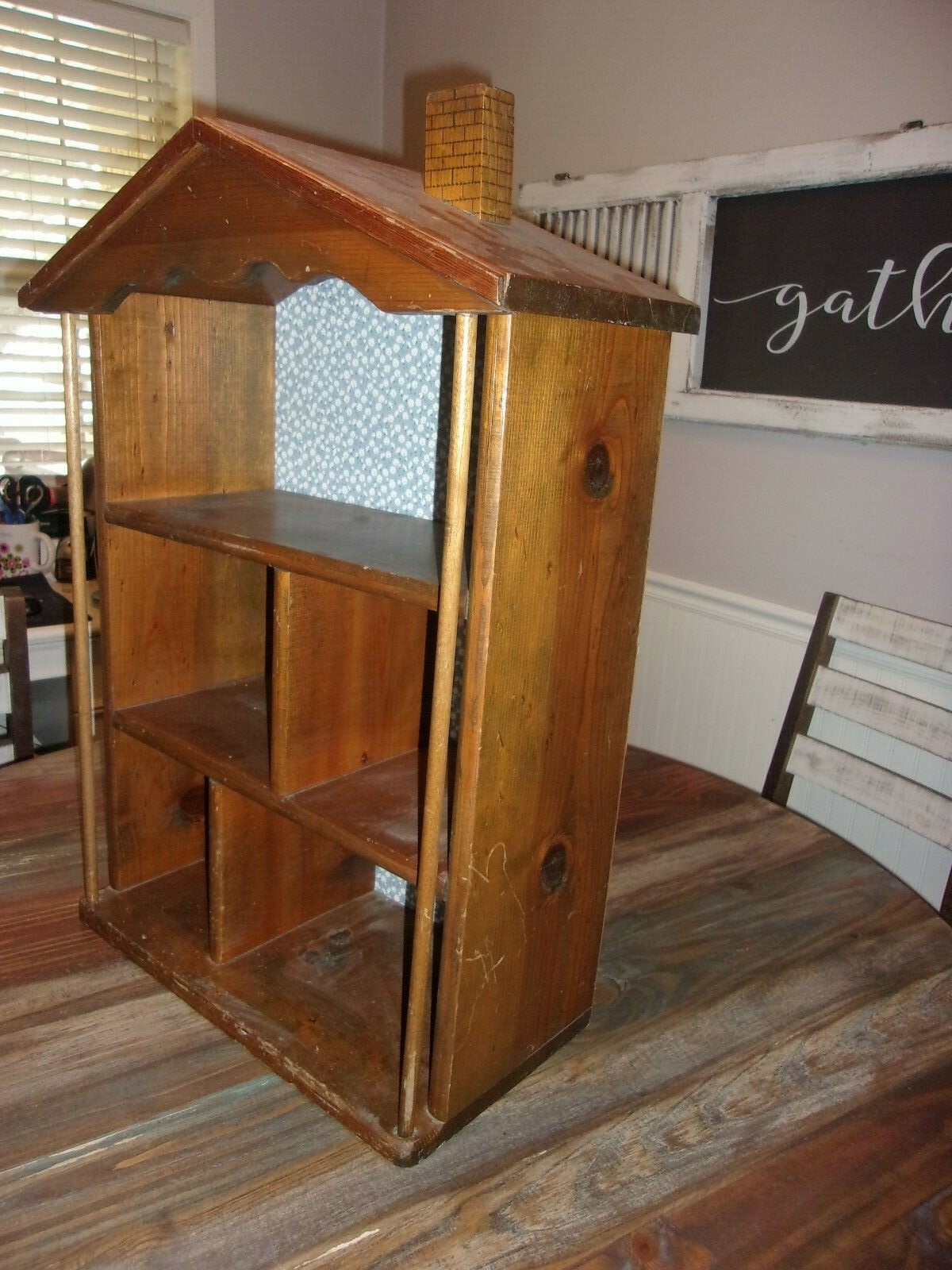 Vintage Handmade Dollhouse solid wood