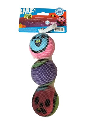 Bark Box Dog Toy Tennis Balls Xs-M Squeak Undead Heads New