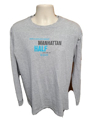 2012 Manhattan Half NYRR Borough Series Central Park NYC Adult Large Gray TShirt