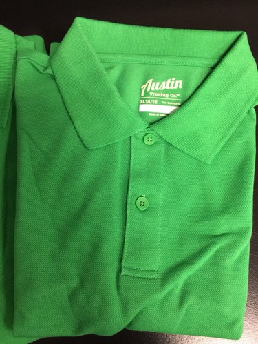 Lot Of 2 New Uniform Austin Kelly Green Polo Shirts Academy Sports Size XL 14/16