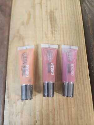 3PK Ulta Hydro Shine Lip Gel NEW Papaya 10 Guava 17 Passion Fruit 18