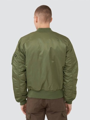 Pre-owned Alpha Industries Bomber Jacket In Army Green - Size Xs