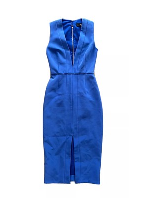 Женское синее платье-футляр без рукавов со швами спереди на подкладке NICHOLAS Womens 2