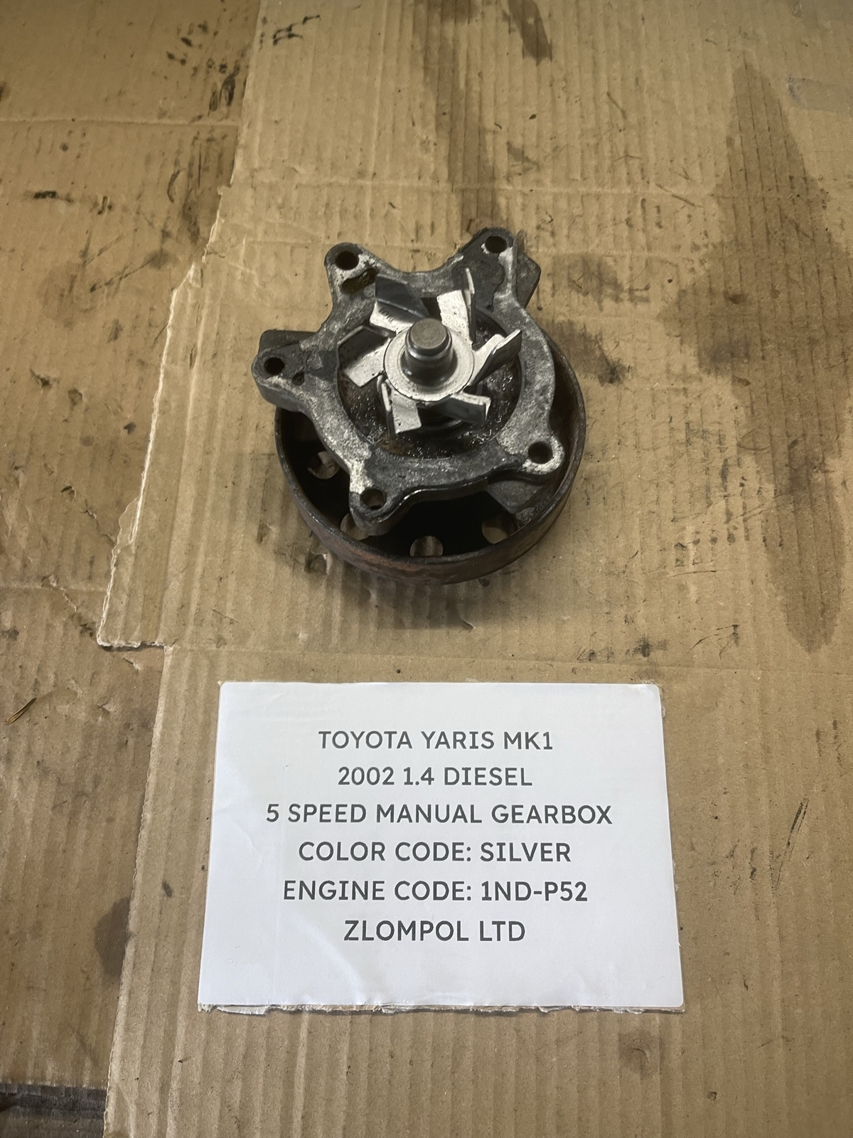 Toyota Yaris Mk1 2002 1.4 Diesel - Water Pump (Engine 1ND-P52)