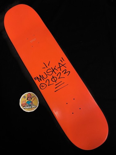 RARE DOUBLE SIGNED Shorty&rsquo;s Chad Muska Red Dipped Skateboard Deck AUTOGRAPHED