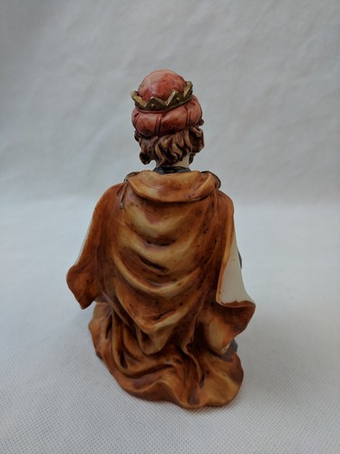 Christmas Nativity Wise Man King Gray & Orange Robes Replacement Resin Figurine