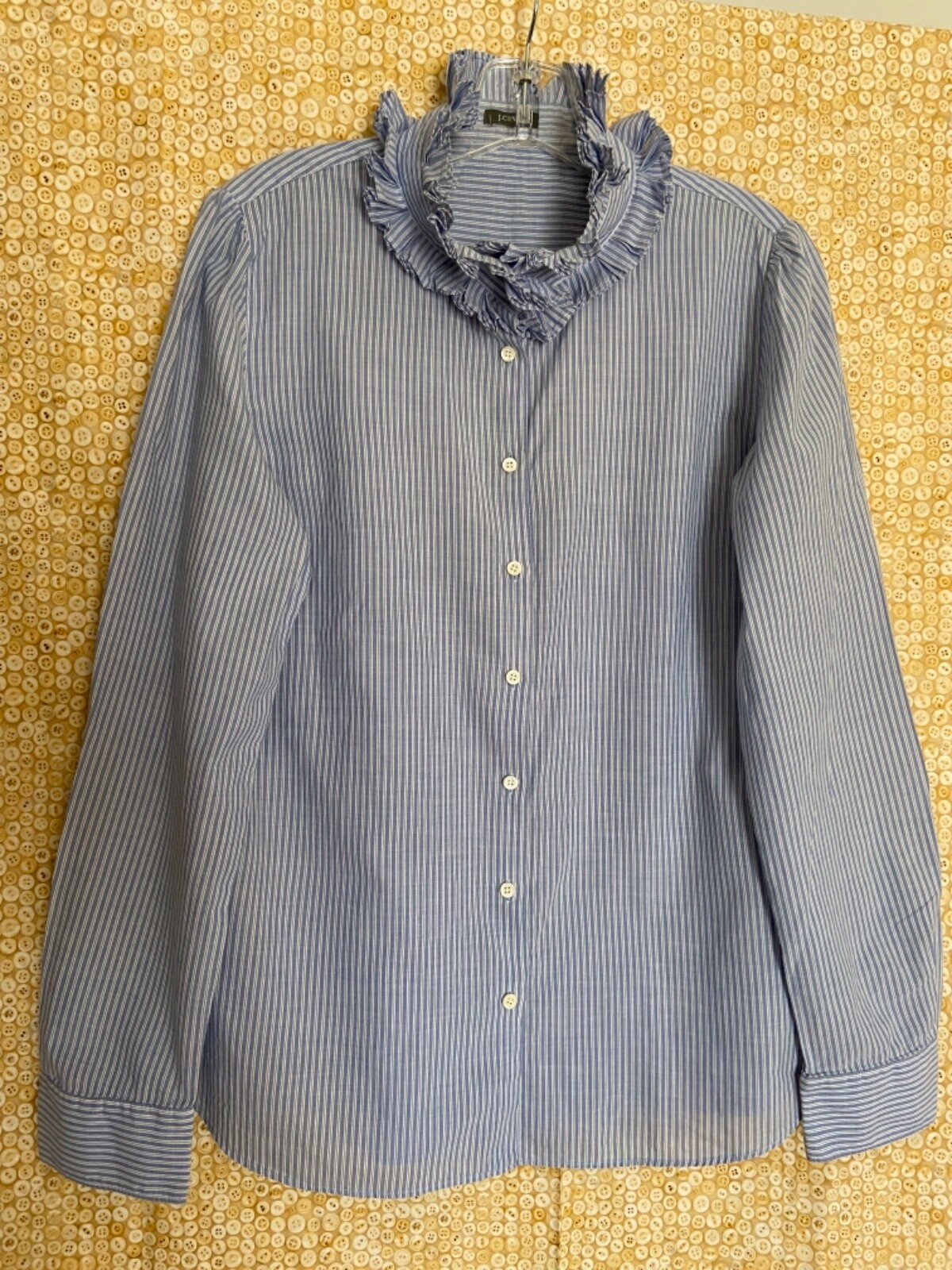 ORGUE Stripe frill collar blouse【Gray】 $_57.JPG?set_id=8800005007
