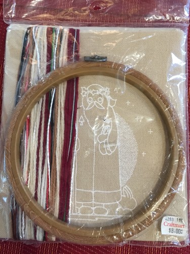 Sunset Stitchery Crewel Kit Santa Of The Forest with 6