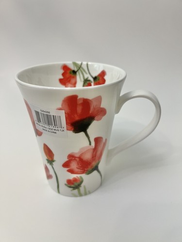 Mikasa KEIRA Set Of 4 Mugs Fine Bone China Poppy Flowers NWT