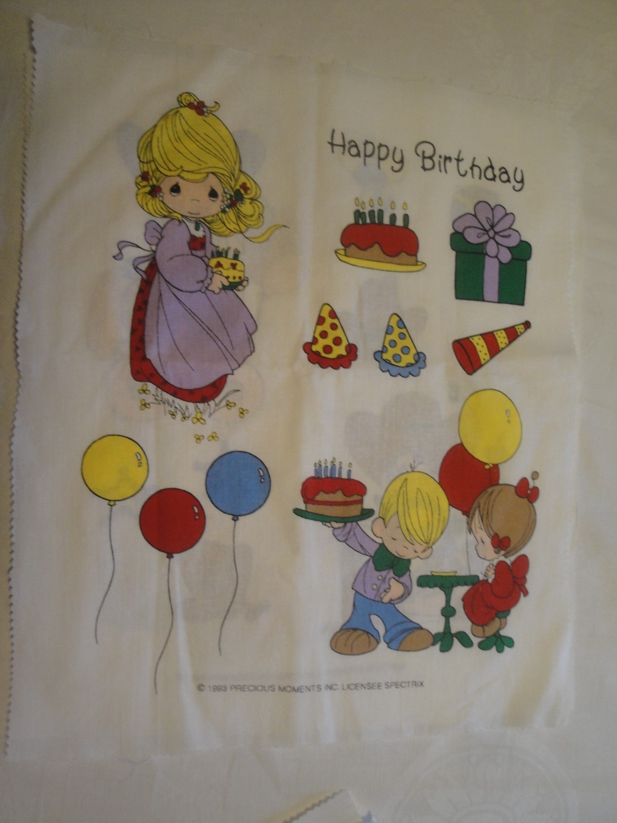 Precious Moments Fabric Panels Applique Lot of 6 Various Themes