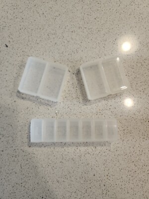 Vintage Tupperware 7 Day Pill Keeper Organizer 2 Stamps N Things Containers Lot