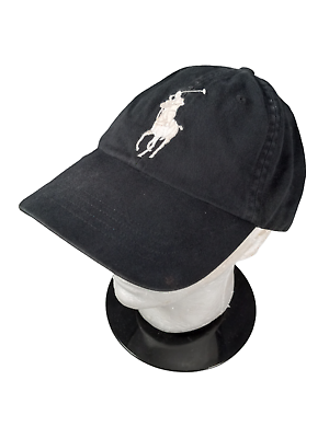 Black polo hat white horse on sale