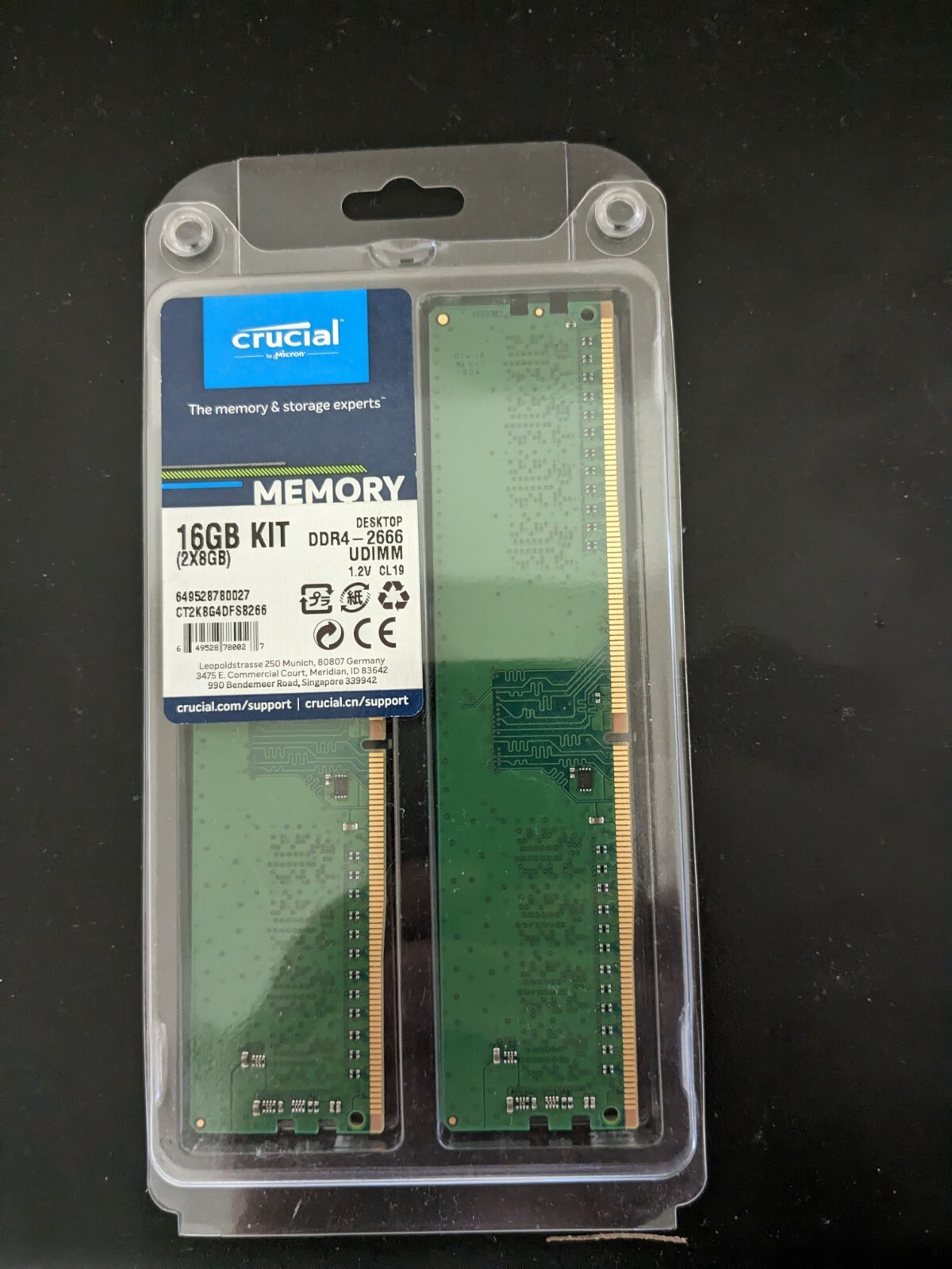 Crucial DDR4 2666 16GB ×2 計 32GB 【動作確認済】 M573【動作品