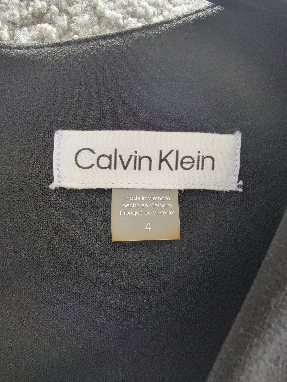 Calvin Klein Pleated Knee Length Sheath Dress Women's 4 Black Back Zip Closure - Picture 9 of 17
