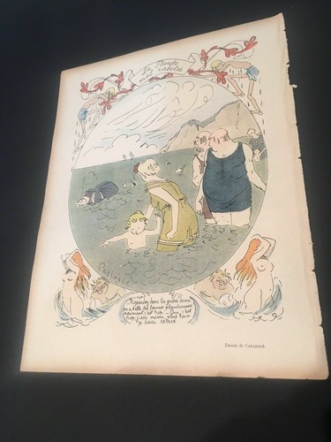 Original LE RIRE French Color Lithograph Early 1900s Illustrated By Carlegle