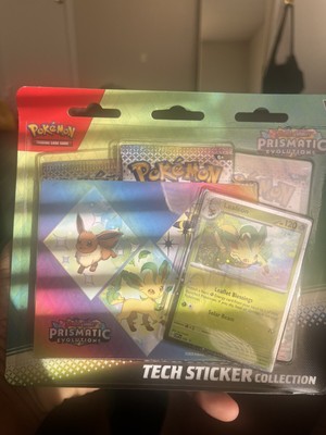 Pokemon Prismatic Evolutions Leafeon Tech Sticker Collection New Factory Sealed