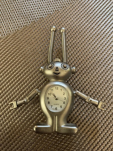 Vintage Metal Robot Quartz Clock