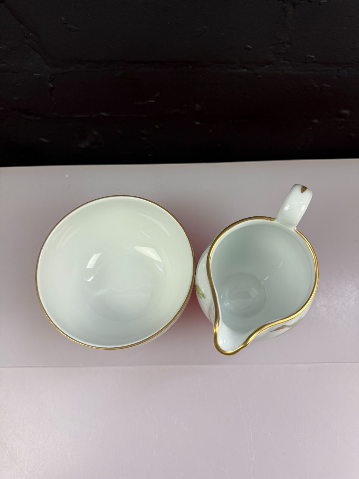 Royal Worcester Evesham Gold Milk / Cream Jug 4" and Large Open Sugar Bowl Set