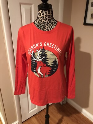Christmas Sonoma Goods For Life  Long Sleeve Holiday Graphic T-shirt Sz M