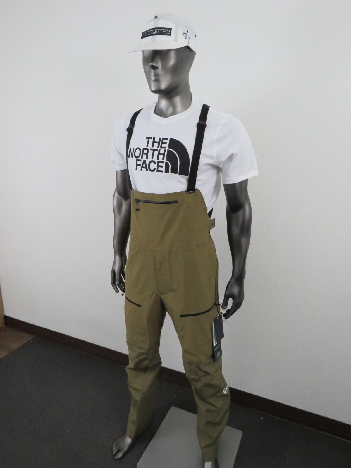Pre-owned The North Face Mens  Pumori Futurelight Waterproof Ski Bibs Shell Pants - Olive In Pine Needle